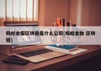 蚂蚁金服区块链是什么公司[蚂蚁金融 区块链]