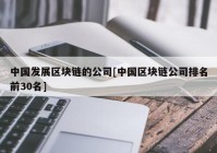 中国发展区块链的公司[中国区块链公司排名前30名]